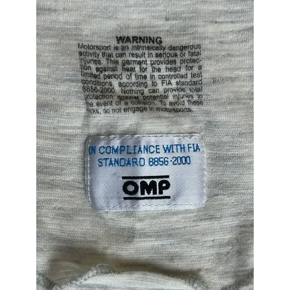 OMP Racing White Balaclava FIA certified 8856-2000 Made In Italy